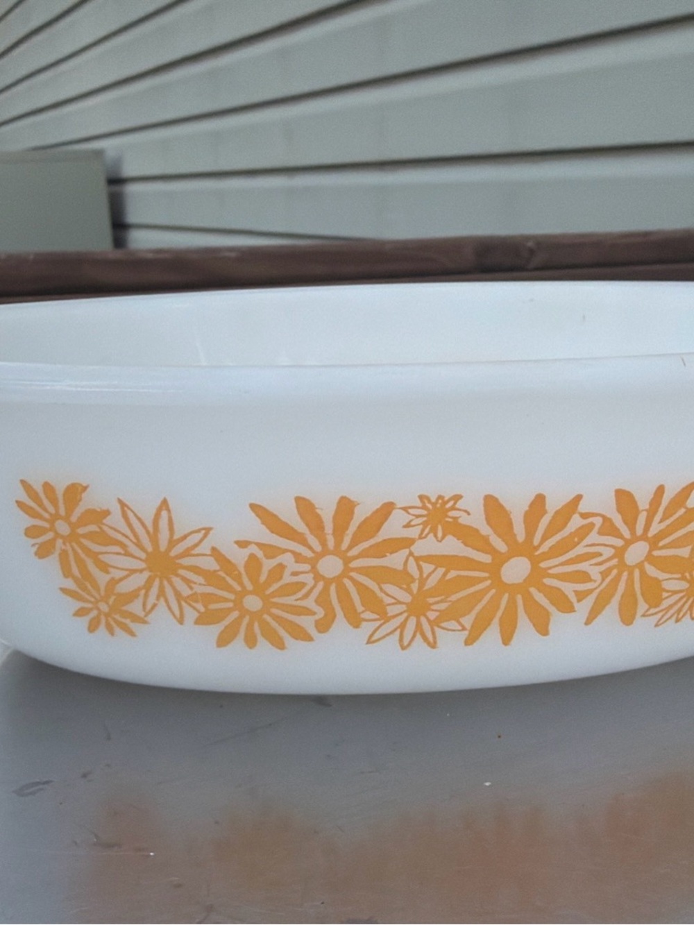 Vintage Pyrex Golden Daisy Divided Casserole Dish Yellow Floral USA